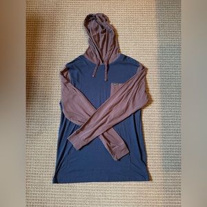 Men’s RVCA light hoodie. Maroon and navy. Size Large. Lightly worn.